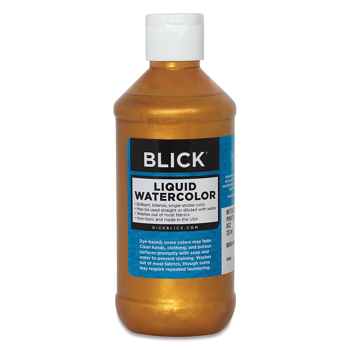 Blick Liquid Watercolor - Metallic Pirate Gold, 8 oz bottle