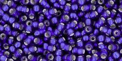 Toho 11/0 Round Japanese Seed Bead, TR11-28DF, Silver Lined Frost Cobalt
