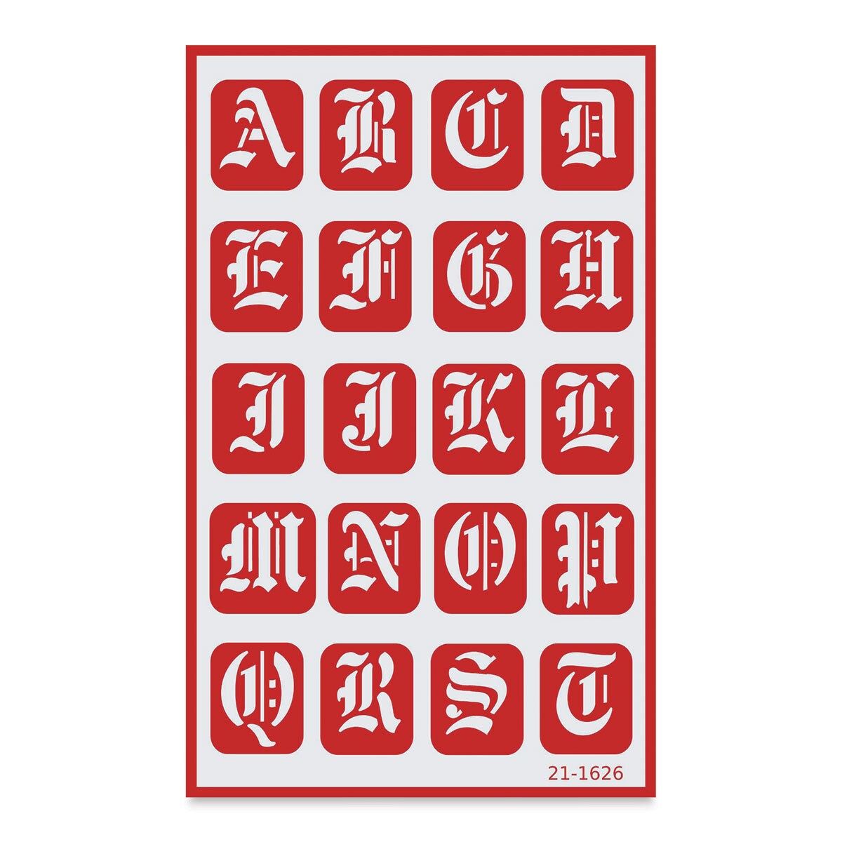 Armour Over &#x2018;N&#x2019; Over Glass Etching Stencil - Old English Alphabet, Pkg of 2