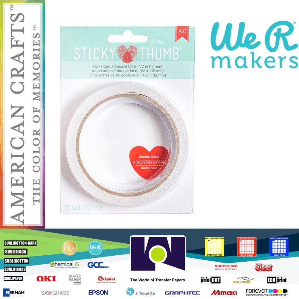 Sticky Thumb Double-Sided Tape 1/2"x11 Yards-Clear 340266 by American Crafts