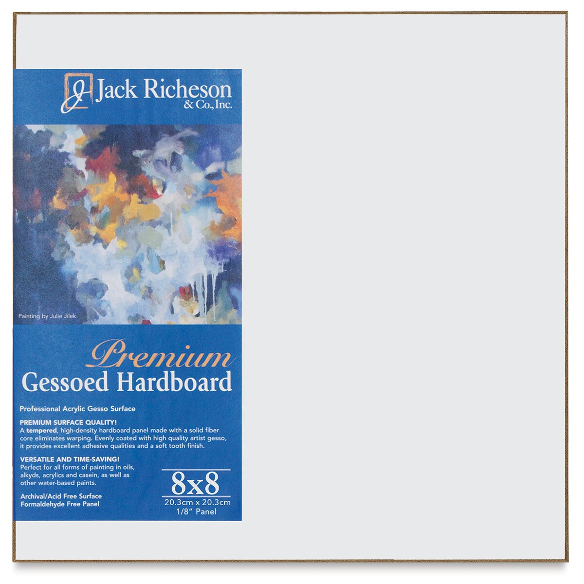 Richeson Premium Gessoed Hardboard Panel - 8&#x22; x 8&#x22;, White, Flat Panel