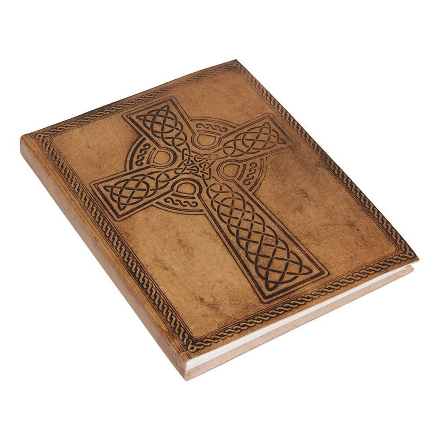Celtic Cross Themed Genuine Leather Journal Eco Friendly Compact Travel Diary Writing Journal