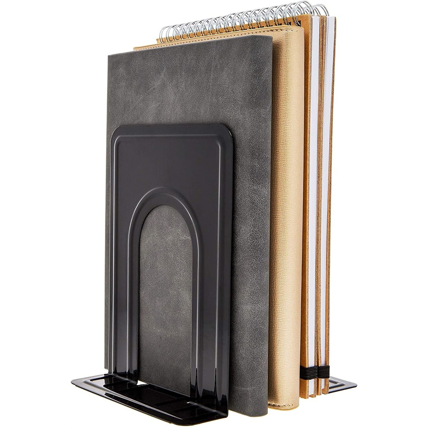Heavy Duty Bookends&#xA0;for Shelves, Nonskid (Black, 5 x 6.75 x 5.75 In, 6 Pairs)