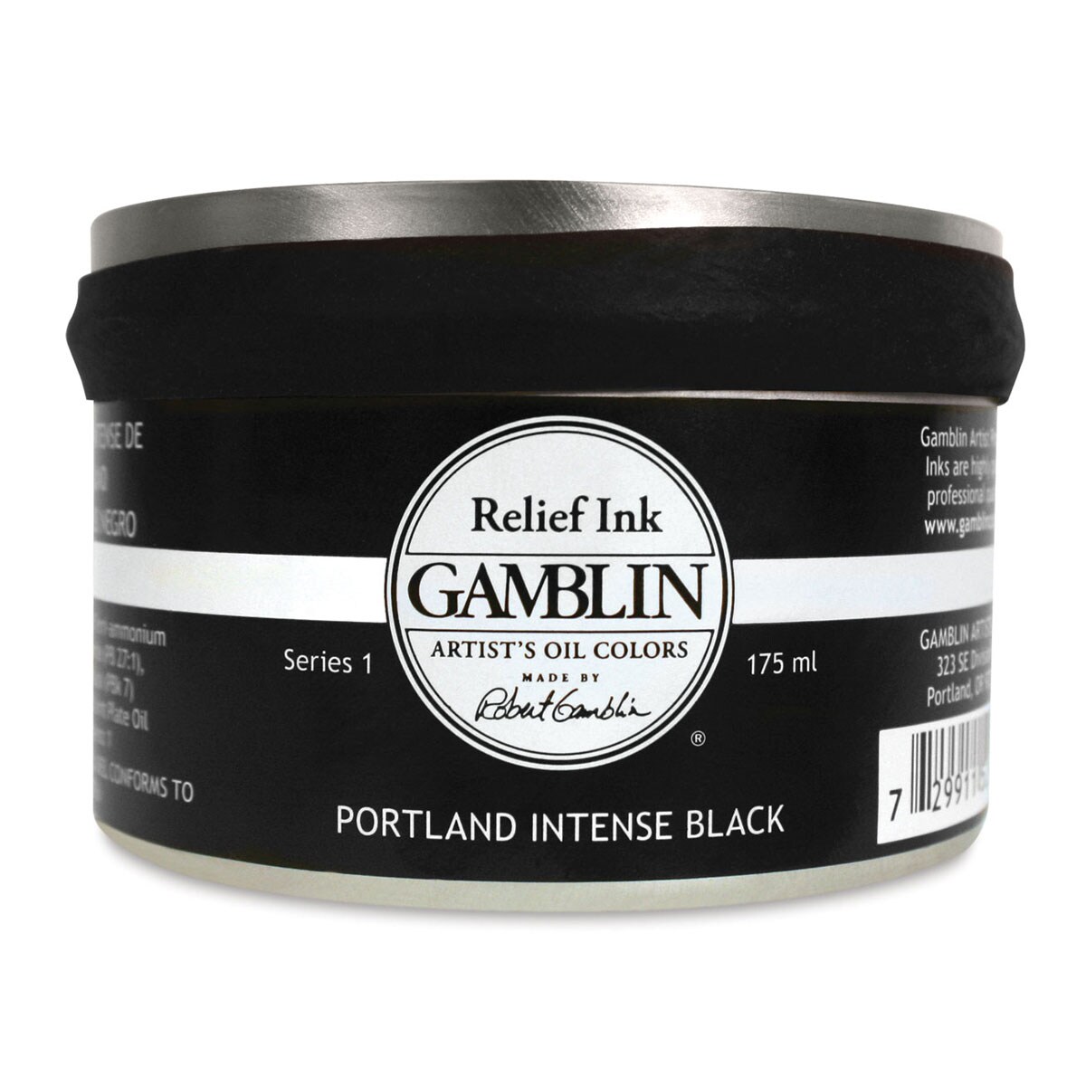 Gamblin Artist&#x27;s Colors Relief Ink - Portland Intense Black, 175 ml