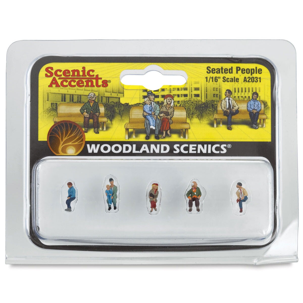 Woodland Scenics Model Scenery - Seated Scale People, Pkg of 5, 1/16&#x22;