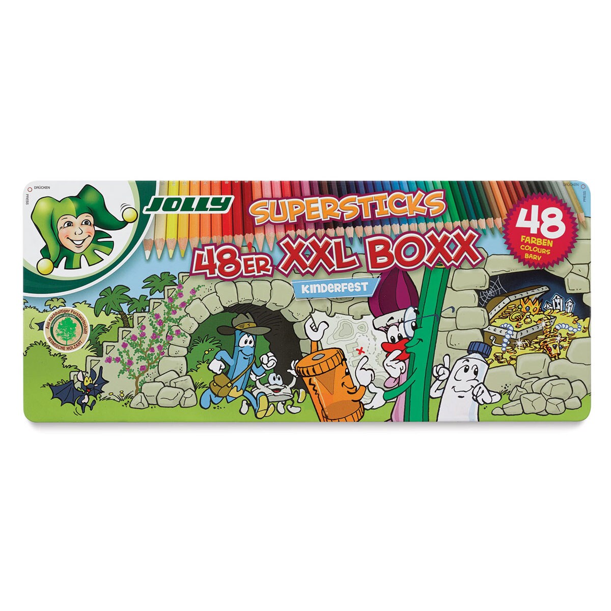 Jolly Superstick Colored Pencils - Assorted Colors, Set of 48