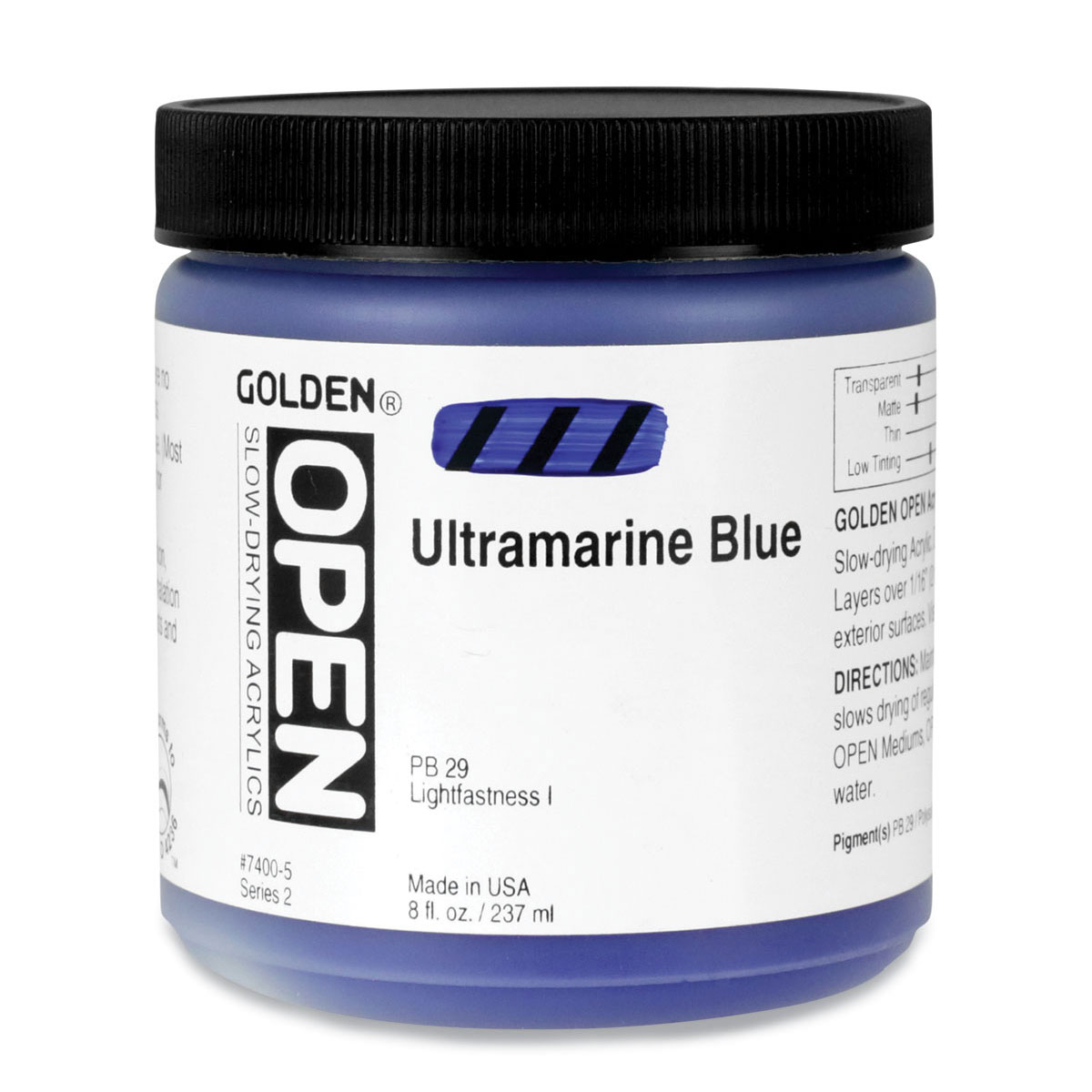 Golden Open Acrylics - Ultramarine Blue, 8 oz Jar | Michaels