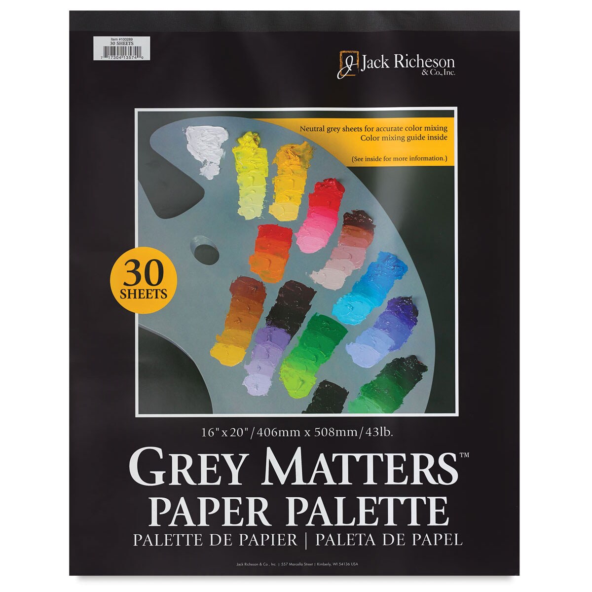 Richeson Gray Matters Paper Palette - 16" x 20", Gray, 30 Sheets