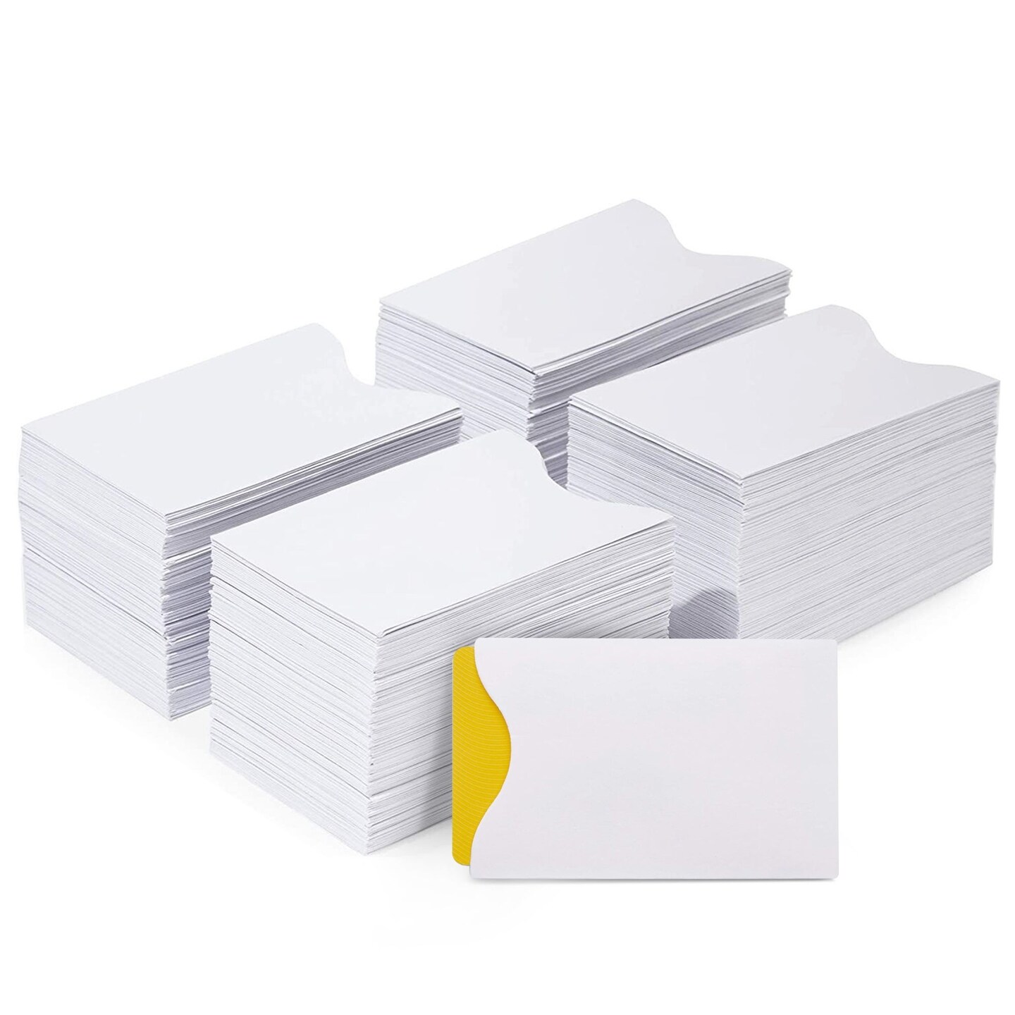 500 Pack Blank Keycard Envelope Sleeves, Card Protectors (White, 3.5 x 2.3 In)
