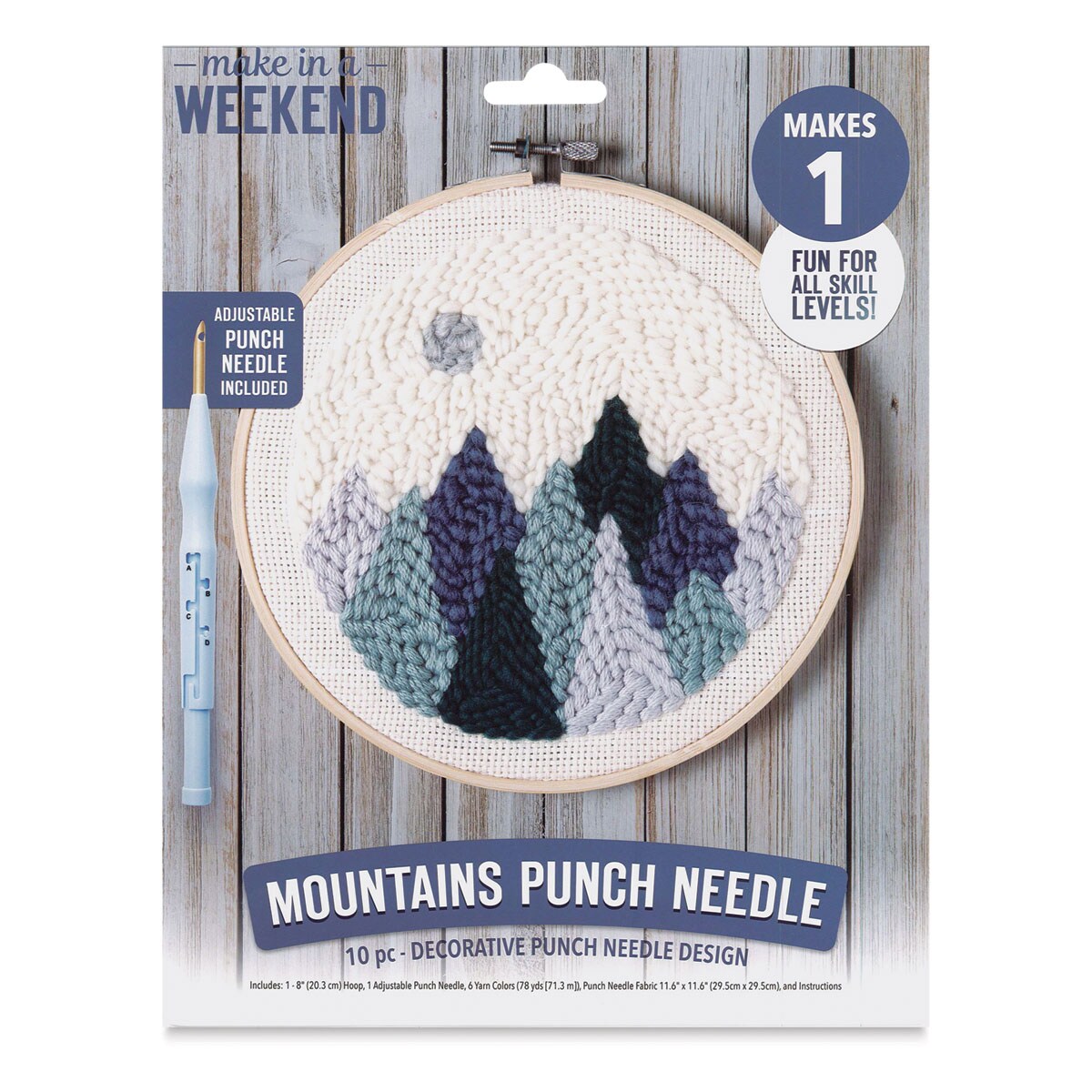 Leisure Arts Punch Needle Kit - Mountains, 8&#x22;