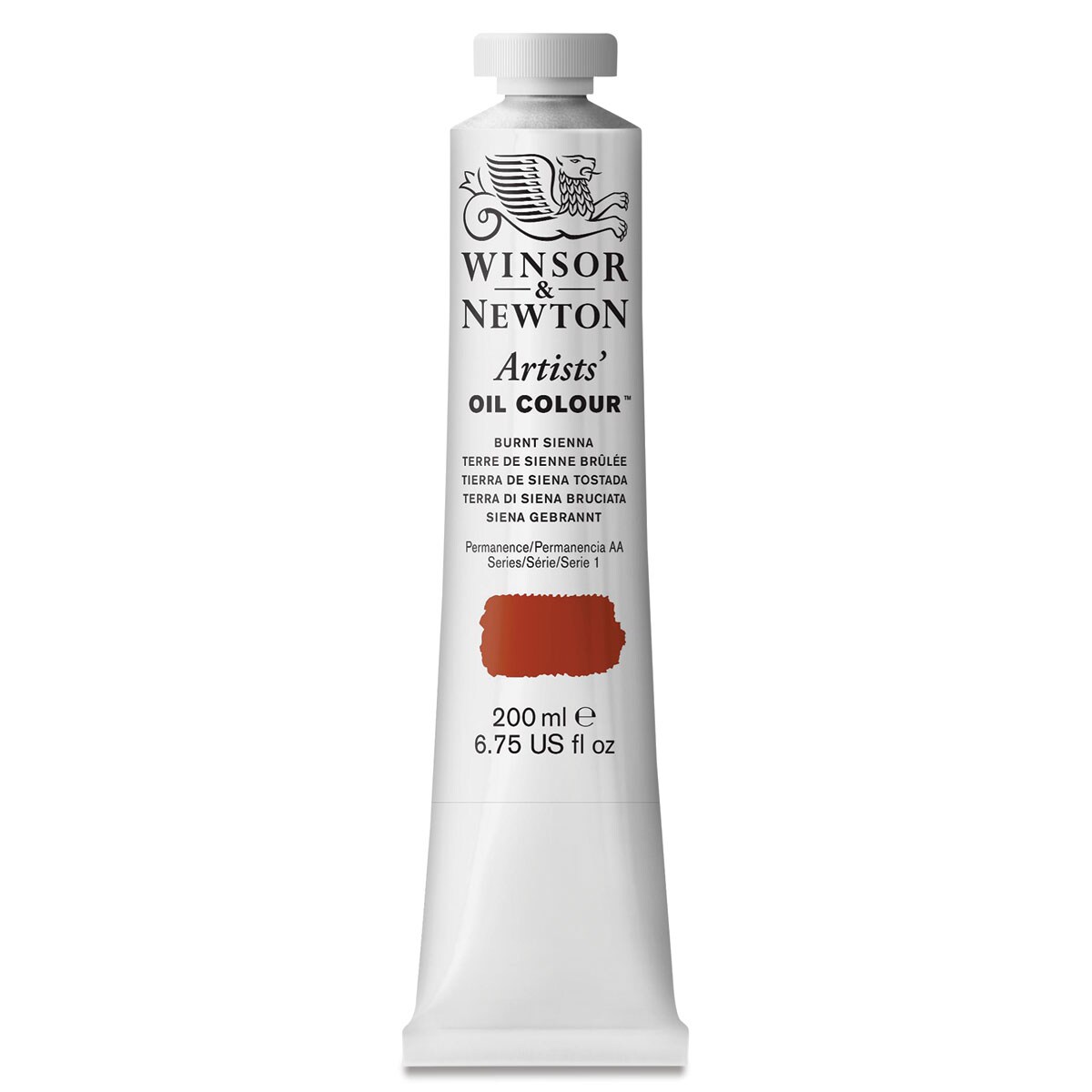 Winsor &#x26; Newton Artists&#x27; Oil Color - Burnt Sienna, 200 ml tube