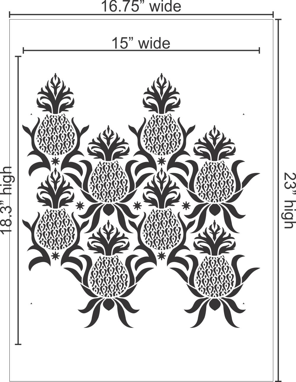 Antique Pineapple Wall Stencil
