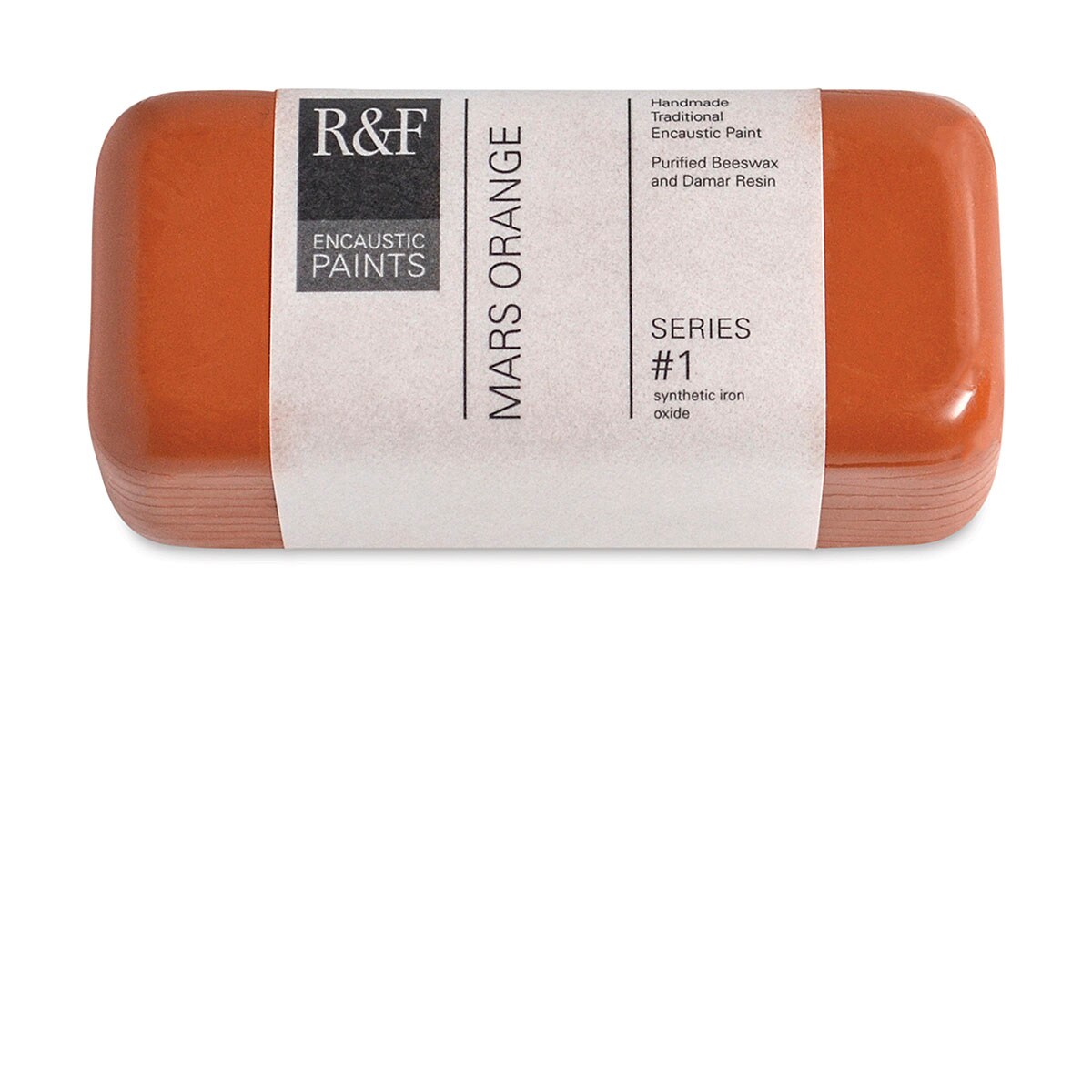 R&#x26;F Encaustic Paint Block - Mars Orange, 104 ml block