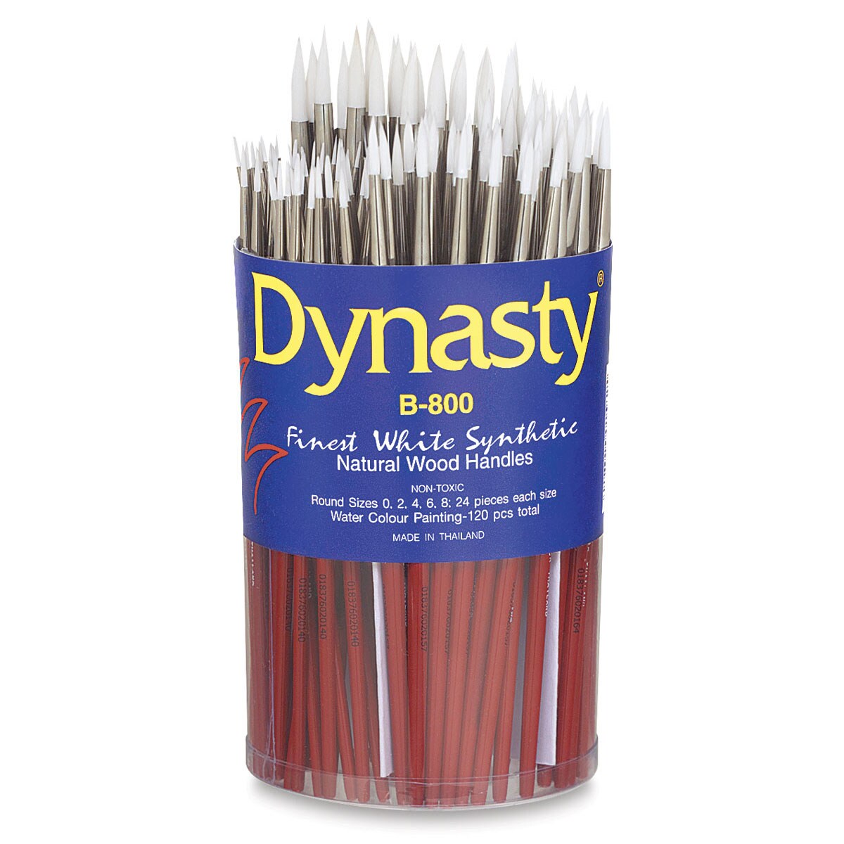 Dynasty Fine White Synthetic Brushes - Round, Canister of 120