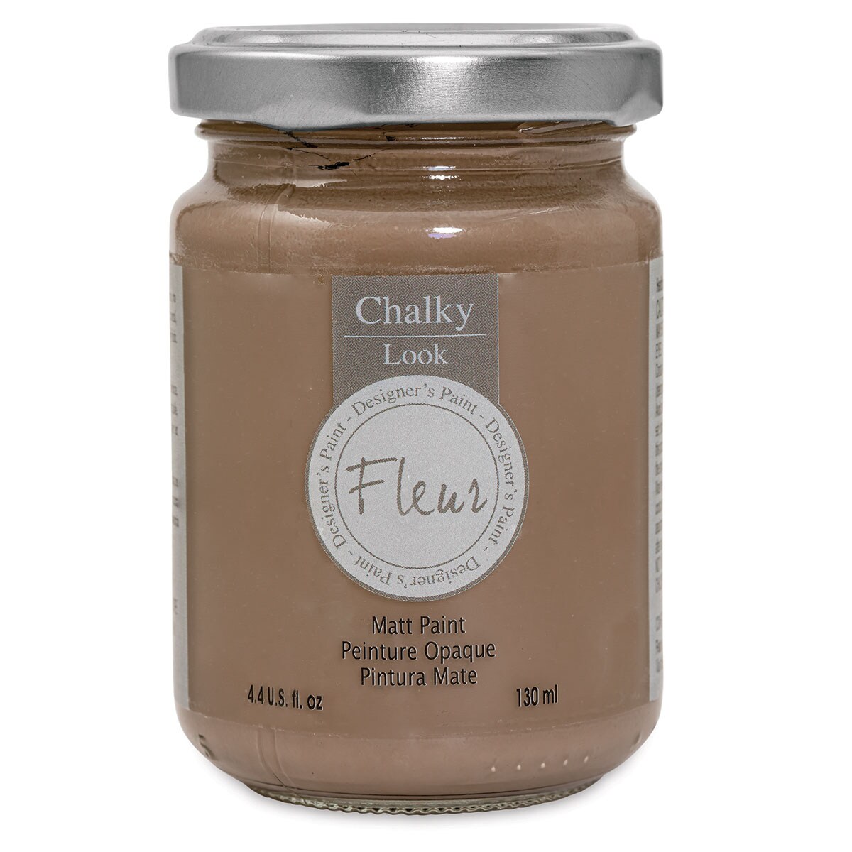 Fleur Chalky Look Paint - Chocolate Wish, 4.4 oz jar