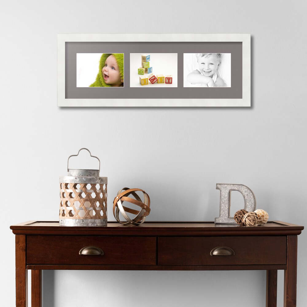 ArtToFrames Collage Photo Picture Frame with 3 - 5x7 inch Openings, Framed in White with Over 62 Mat Color Options and Plexi Glass (CSM-3966-2135)