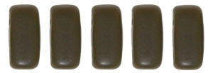 Czechmate 3mm X 6mm Brick Glass Czech Two Hole Bead, Matte Chocolate Brown