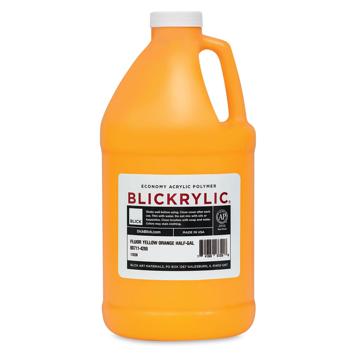 Blickrylic Student Acrylics - Fluorescent Yellow Orange, Half Gallon