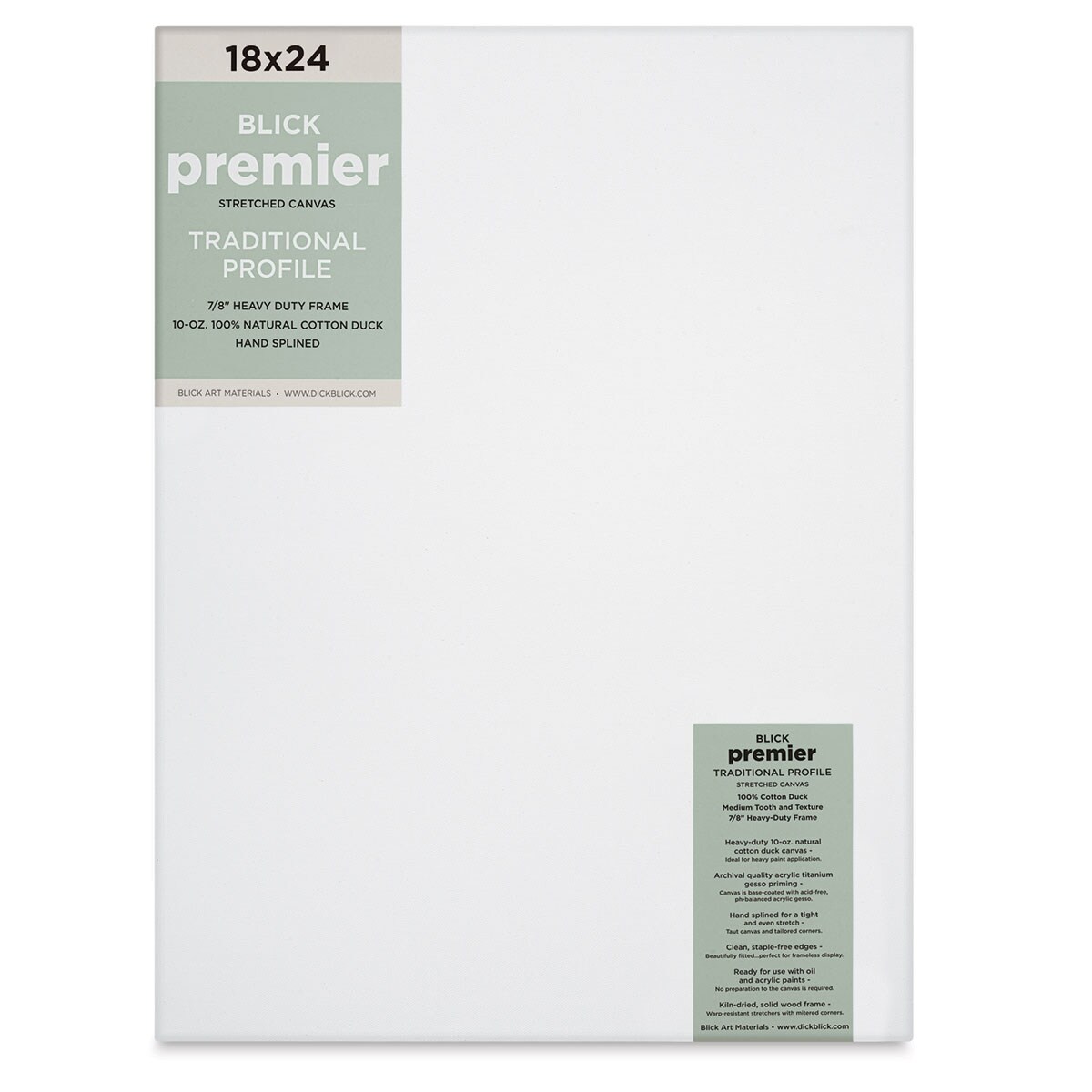 Blick Premier Stretched Cotton Canvas - Traditional Profile, Splined ...