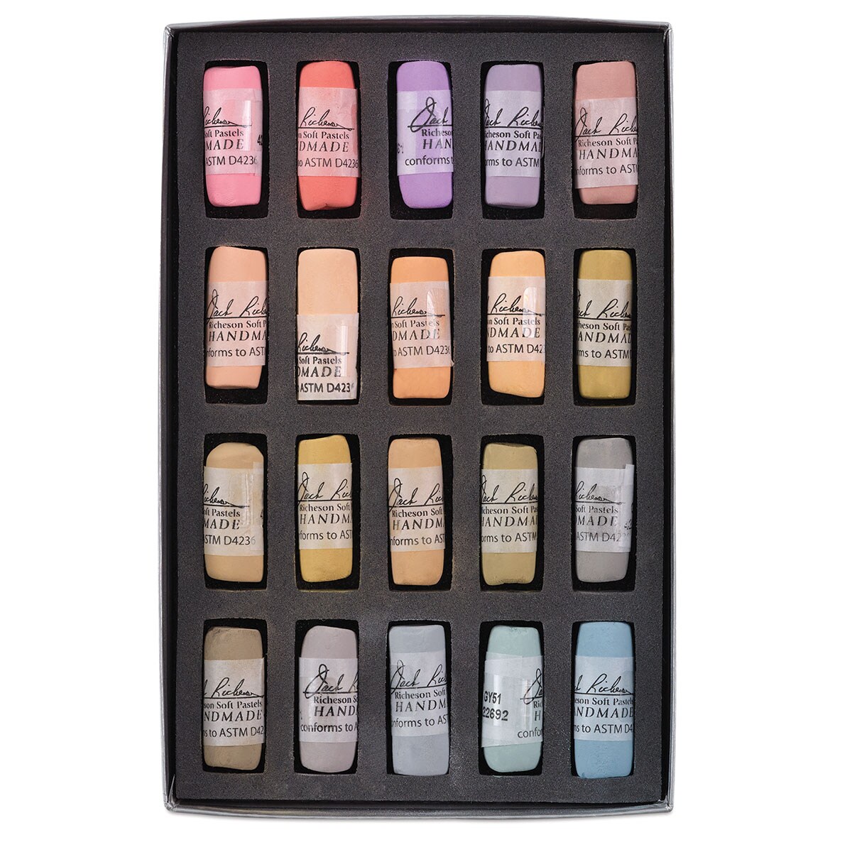 Richeson Soft Handrolled Pastels - Portrait V6-8, Set of 20