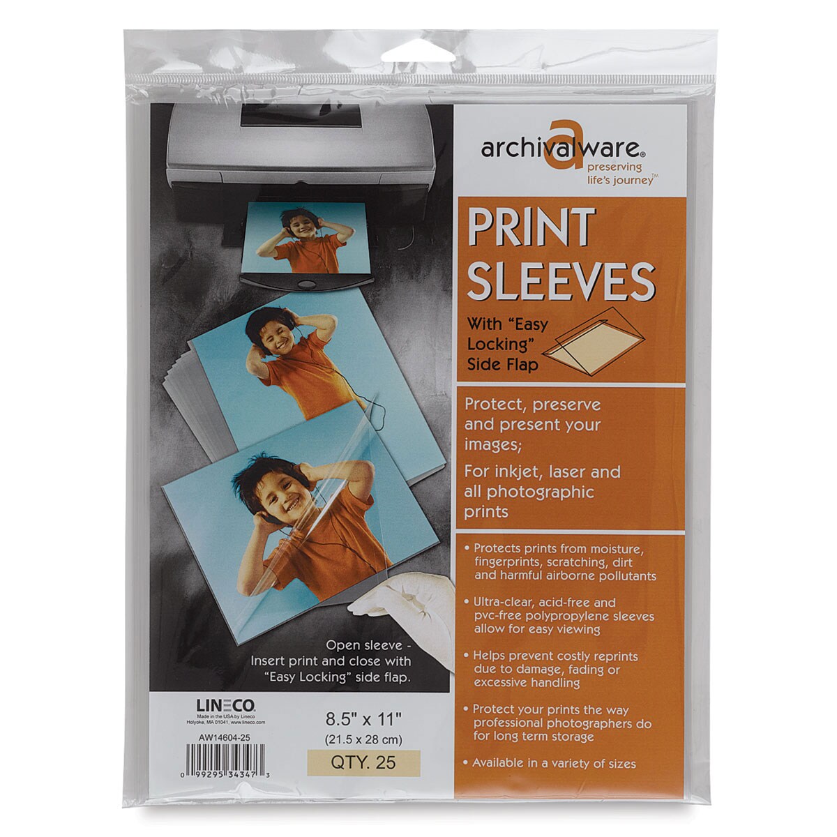 Lineco Digital Print Sleeve Pack - 8 1/2&#x22; x 11&#x22;, Pkg of 25