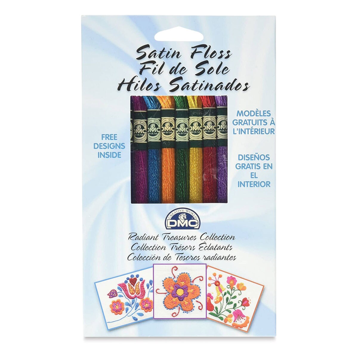 DMC Satin Embroidery Floss Pack - Radiant Treasures, 8-3/4 yards, Set of 8