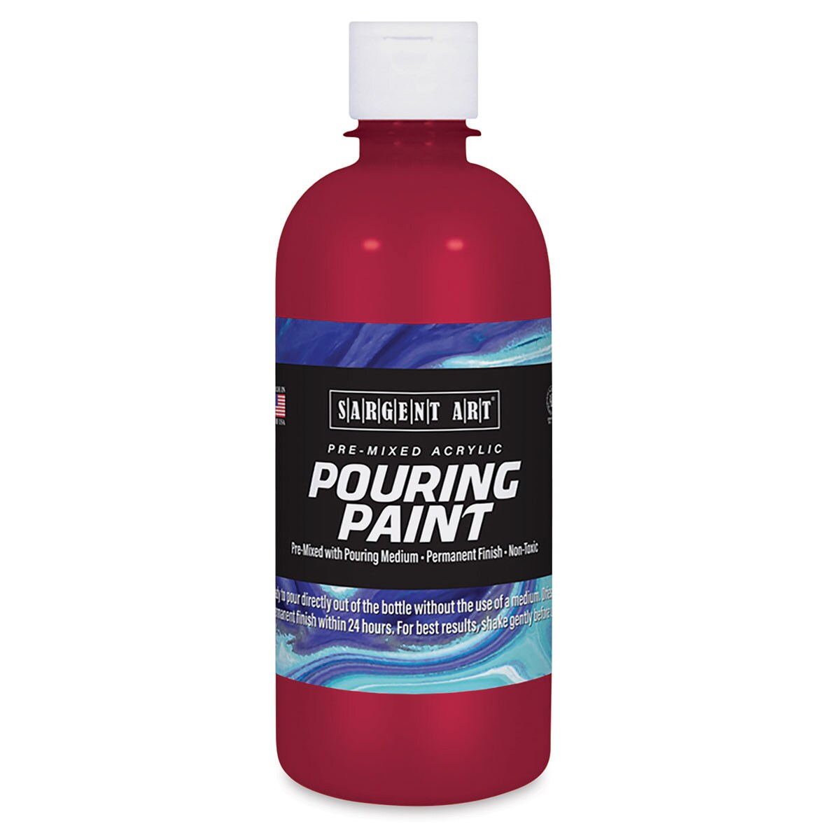 Sargent Art Pre-Mixed Acrylic Pouring Paint - Deep Rubine Red, 16 oz, Bottle