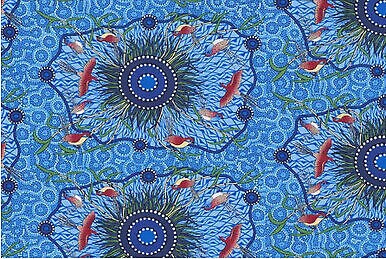 Yeerung Blue Australian Aboriginal Cotton Fabric by M S Textiles Michaels