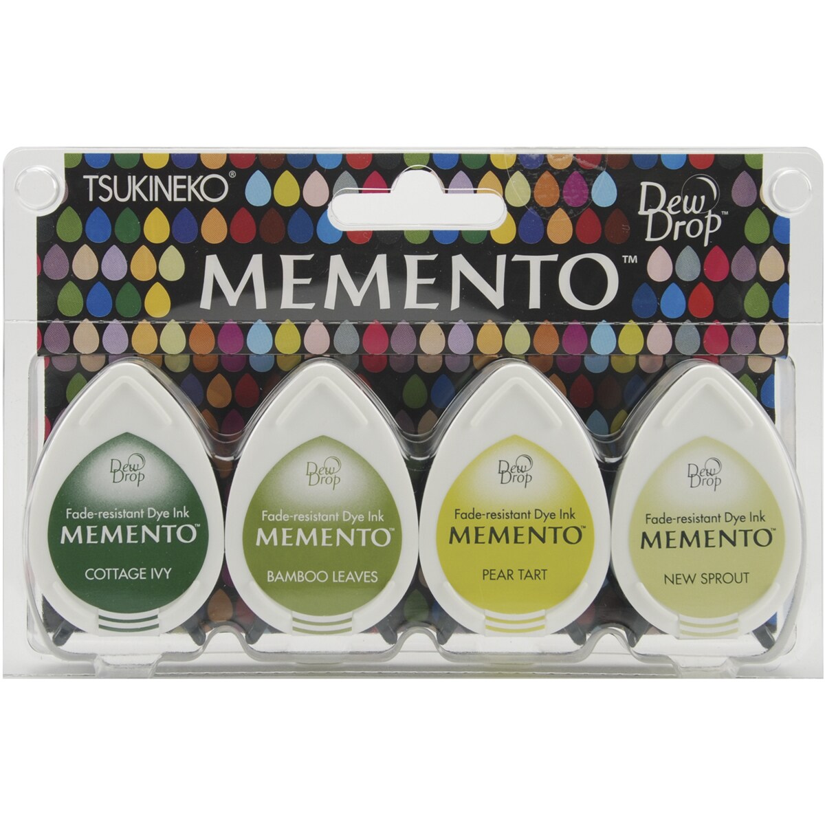 Memento Dew Drop Dye Ink Pads 4-pkg-greenhouse