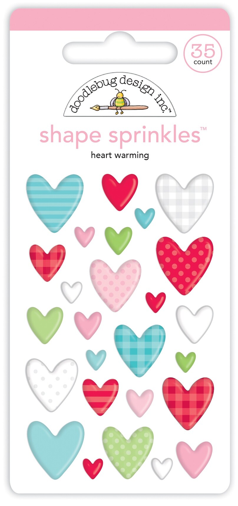 Doodlebug Sprinkles Adhesive Enamel Shapes-Heart Warming | Michaels