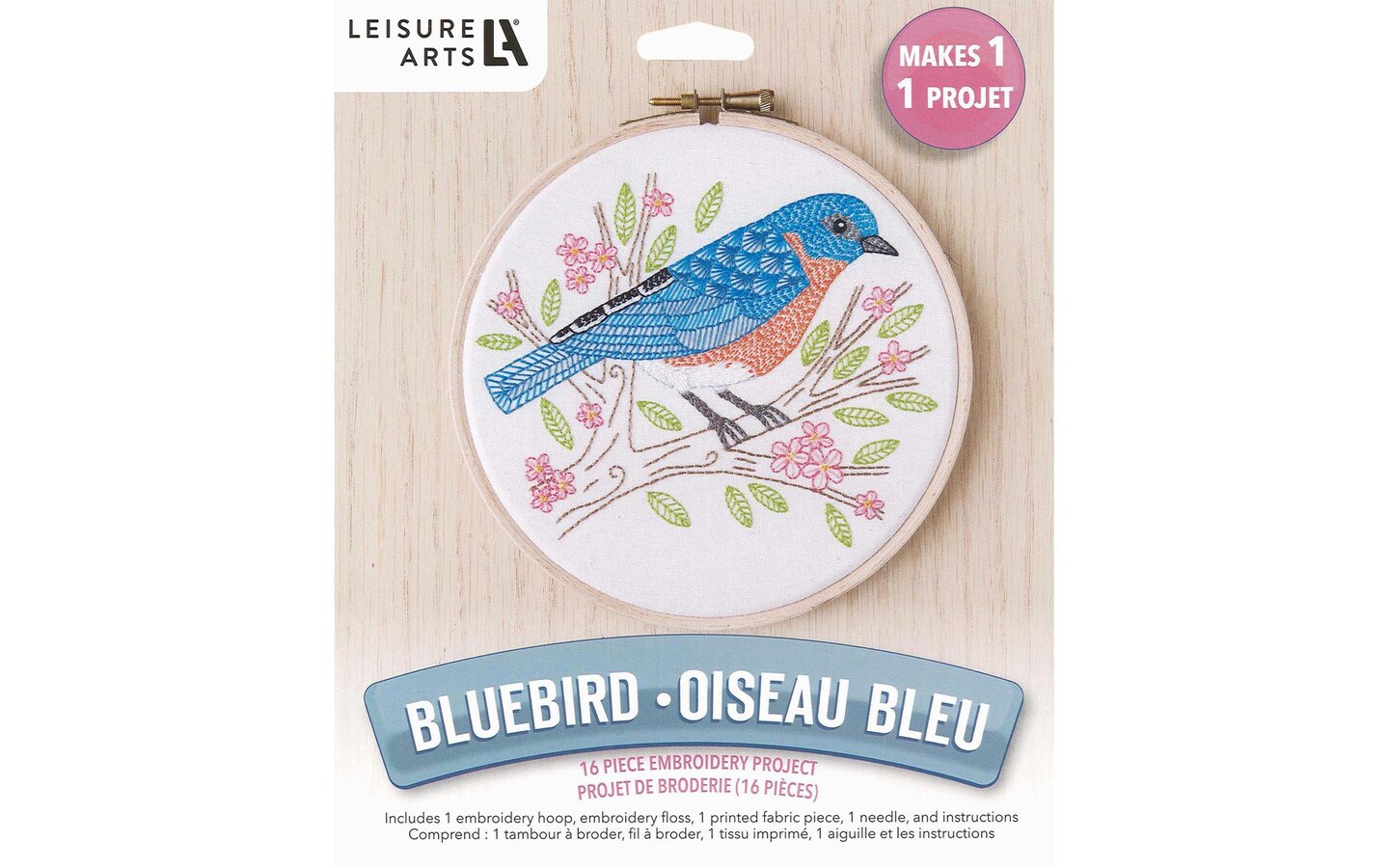 Leisure Arts Embroidery Kit 6 Blue Bird - embroidery kit for beginners -  embroidery kit for adults - cross stitch kits - cross stitch kits for  beginners - embroidery patterns