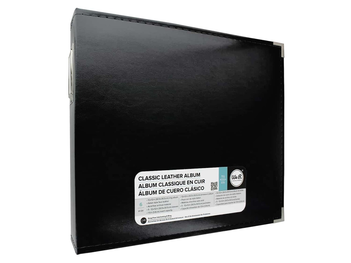 We R Memory Keepers Classic Leather 3-Ring Album - 12 x 12 in. - Black