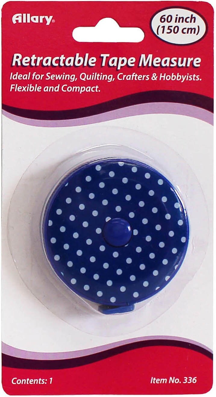 Allary Retractable Tape Measure 60&#x22;-Assorted Polka Dots