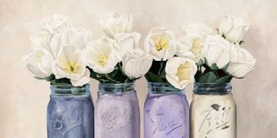 Tulips in Mason Jars- detail Poster Print by Jenny Thomlinson - Item # VARPDX2JT3727