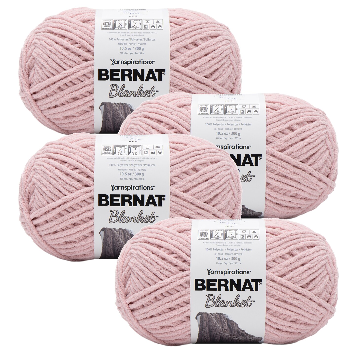 (Pack of 4) Bernat Blanket Big Ball Yarn-Tan Pink