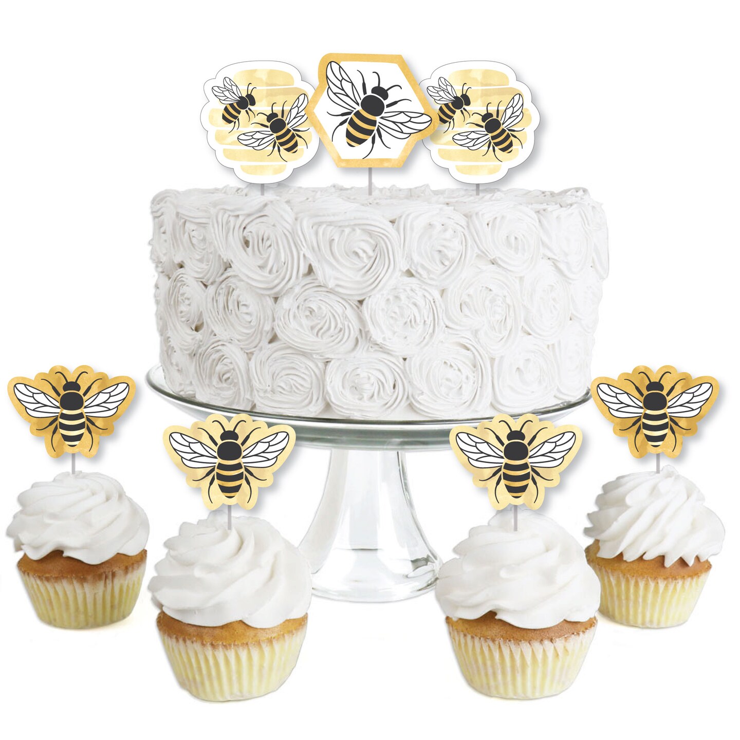 Bee Cake Topper Bumblebee Cupcake Topper For Kids Bee Theme Parties  Decorations Baby Shower Happy Birthday