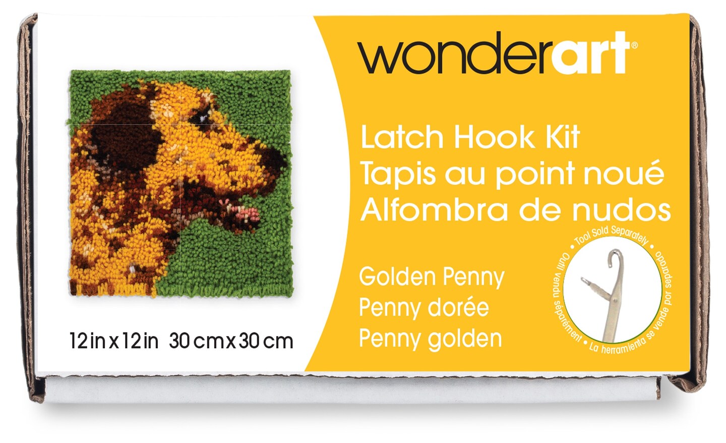 Wonderart Latch Hook Kit 12&#x22;X12&#x22;-Golden Penny