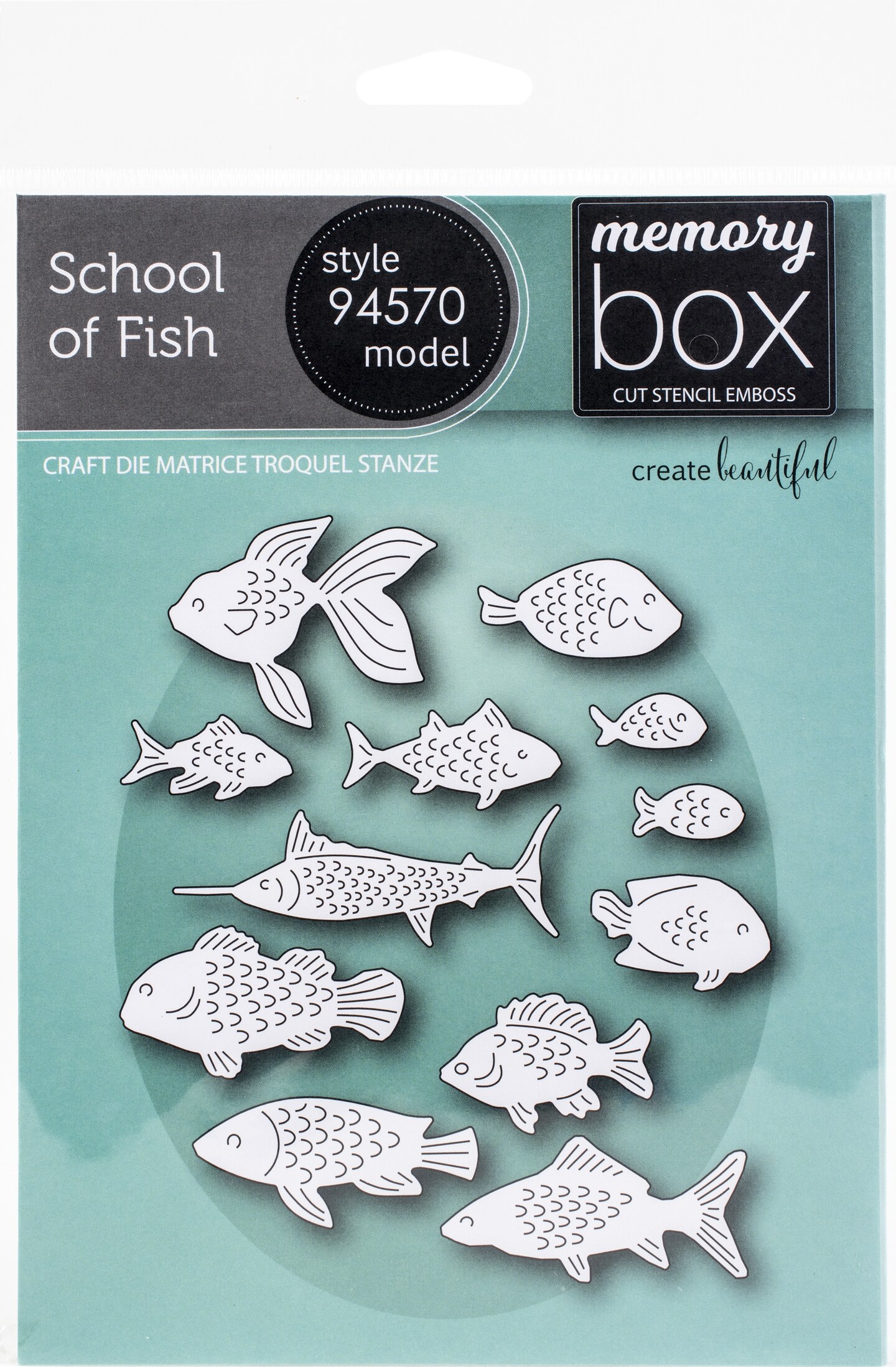 school of fish stencil