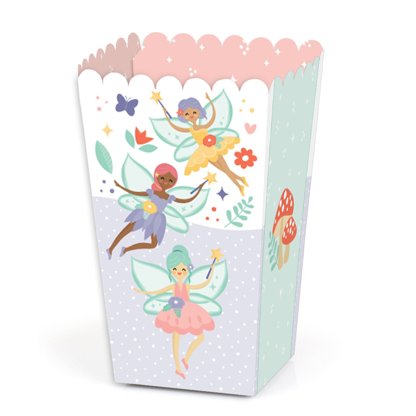 Big Dot of Happiness Let&#x27;s Be Fairies - Fairy Garden Birthday Party Favor Popcorn Treat Boxes - Set of 12