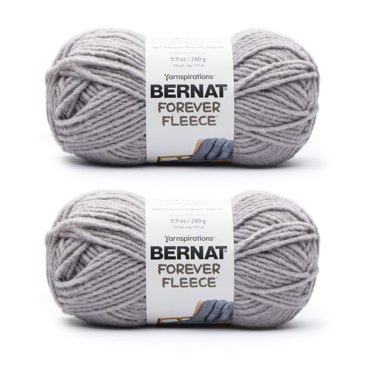 Bernat Forever Fleece Winter Waves Yarn - 2 Pack of 280g/9.9oz - Polyester  - 6 Super Bulky - 194 Yards - Knitting/Crochet