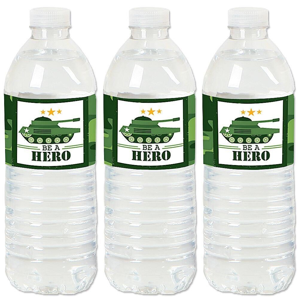 Big Dot of Happiness Camo Hero - Army Military Camouflage Party Water Bottle Sticker Labels - Set of 20
