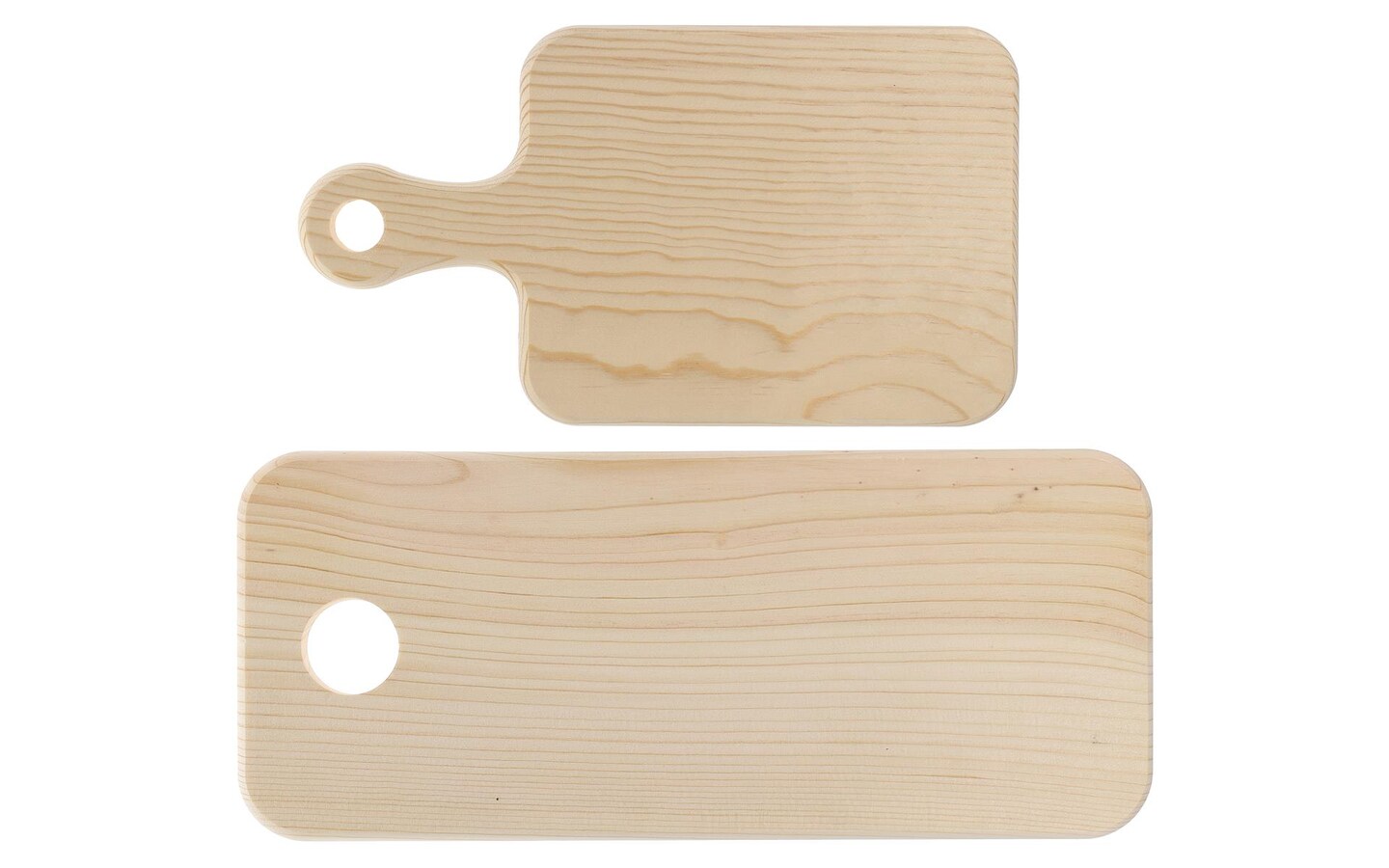 Good Wood Cutting Board Set Rect w/Handle &#x26; Rect