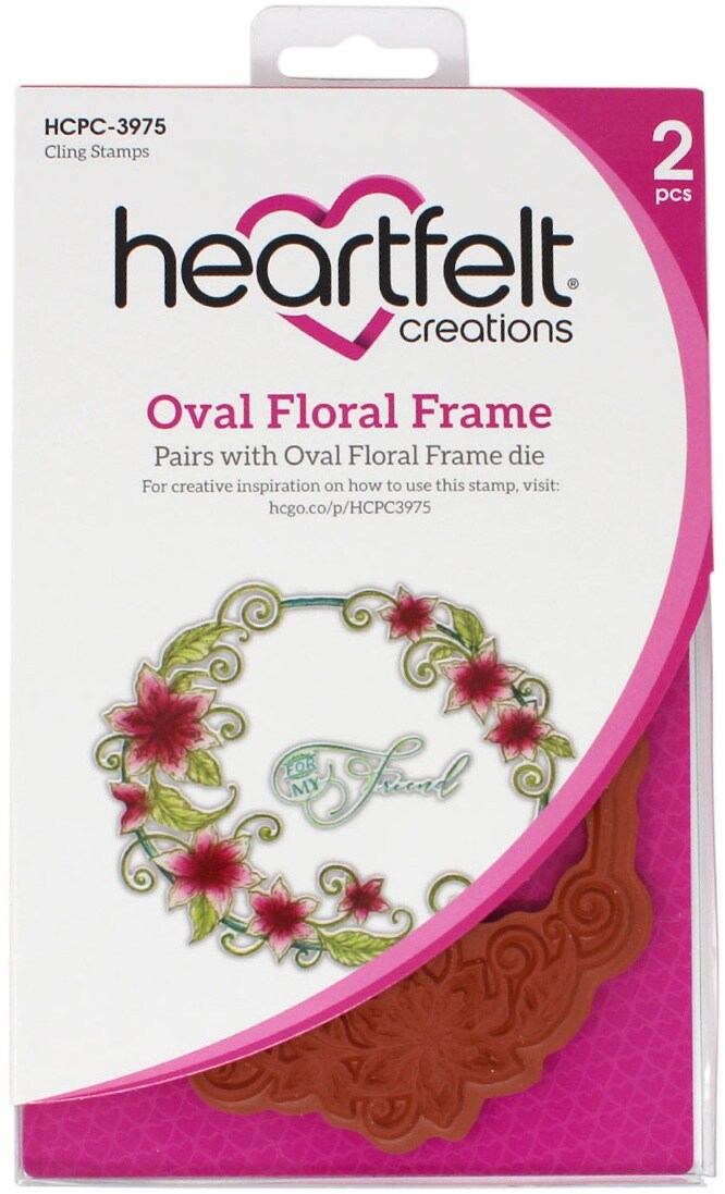 Heartfelt Creations Cling Rubber Stamp SetOval Floral Frame Michaels