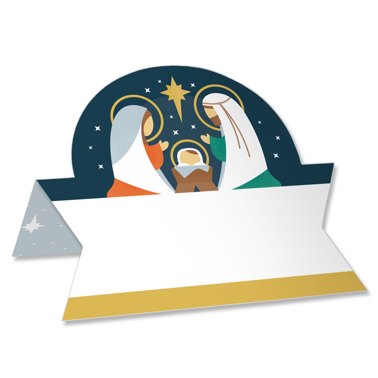 Big Dot of Happiness Holy Nativity - Manger Scene Religious Christmas Tent Buffet Card - Table Setting Name Place Cards - Set of 24