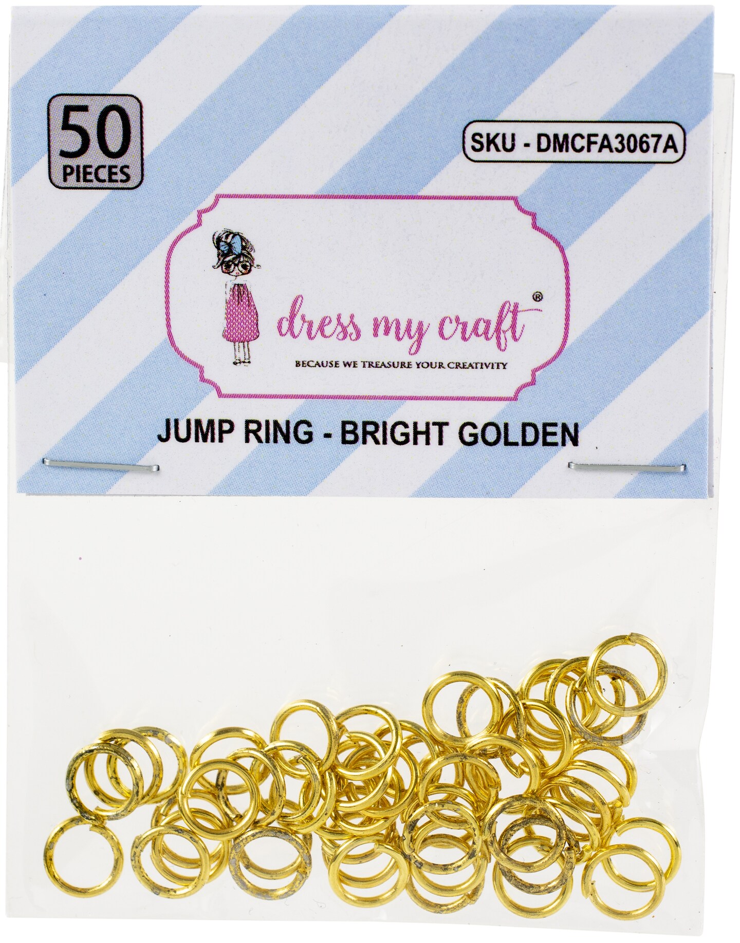 Dress My Craft Jump Rings 7mm 50/Pkg-Bright Golden