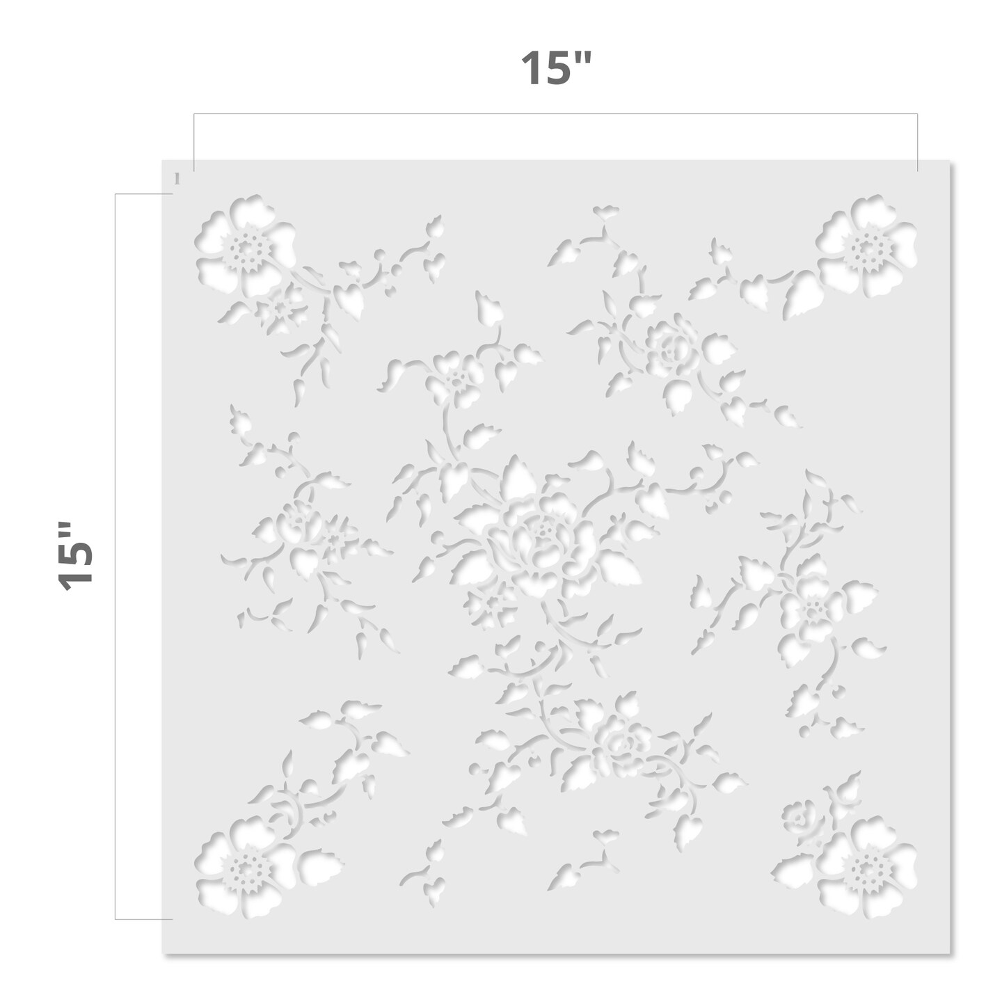 Floral Rose Wallpaper Wall Stencil | 3391 by Designer Stencils | Floral Stencils | Reusable Art Craft Stencils for Painting on Walls, Canvas, Wood | Reusable Plastic Paint Stencil for Home Makeover | Easy to Use &#x26; Clean Art Stencil