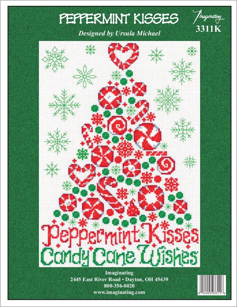 Imaginating Counted Cross Stitch Kit 8.4"X12"-Peppermint Kisses (14 Count)