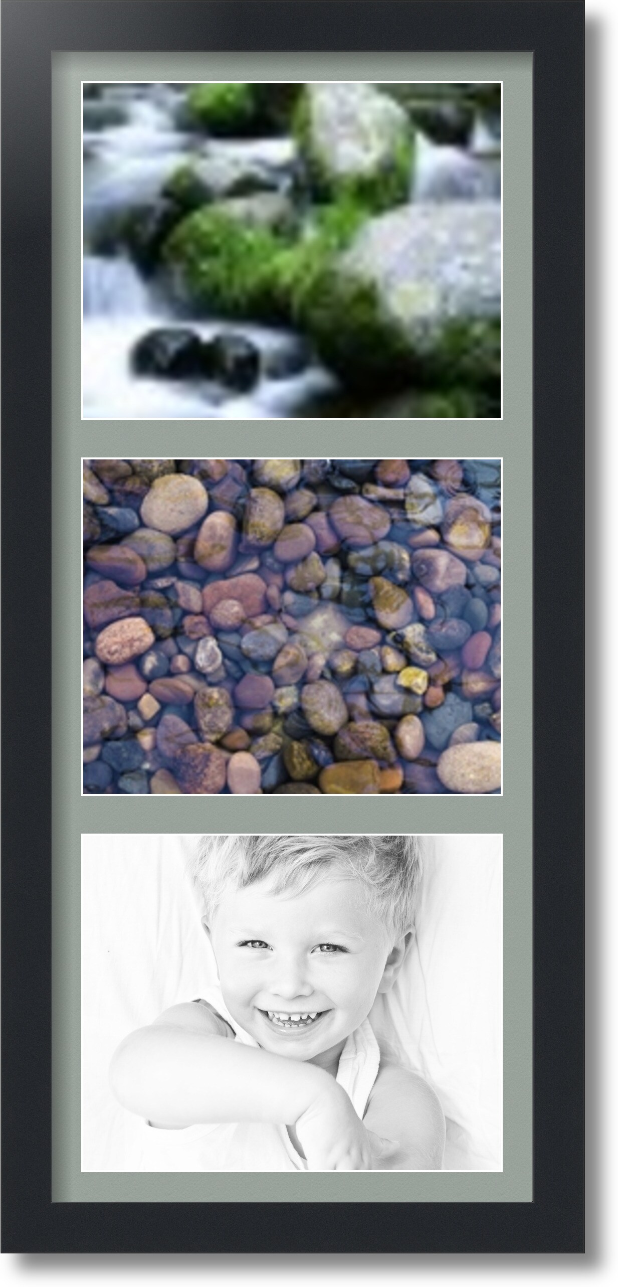 ArtToFrames Collage Photo Picture Frame with 3 - 8x10 inch Openings, Framed in Black with Over 62 Mat Color Options and Plexi Glass (CSM-3926-2156)