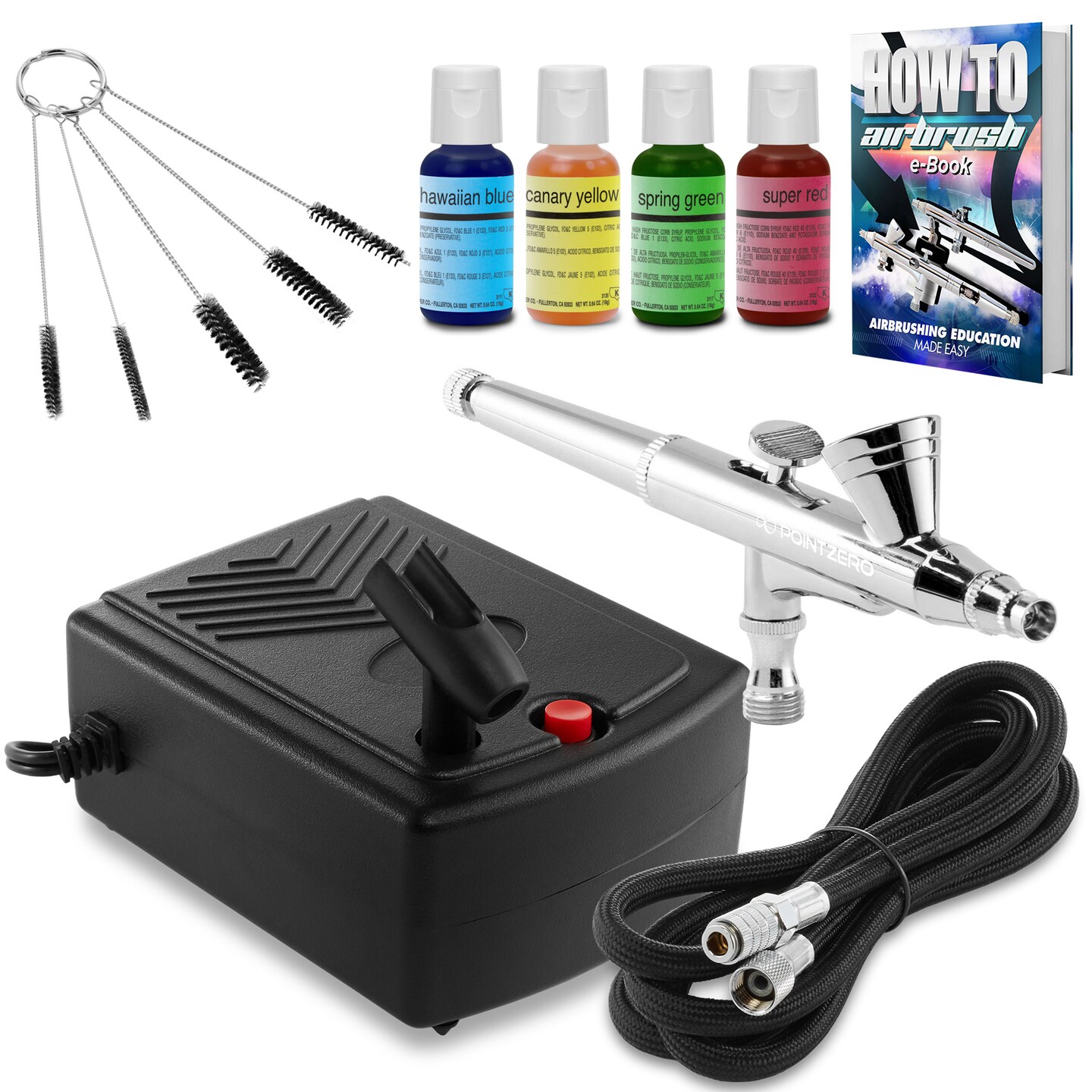 Cake Decorating Airbrushing System Kit with Siphon Feed Airbrush, 12 Food  Colors, Compressor, Bundle - Harris Teeter