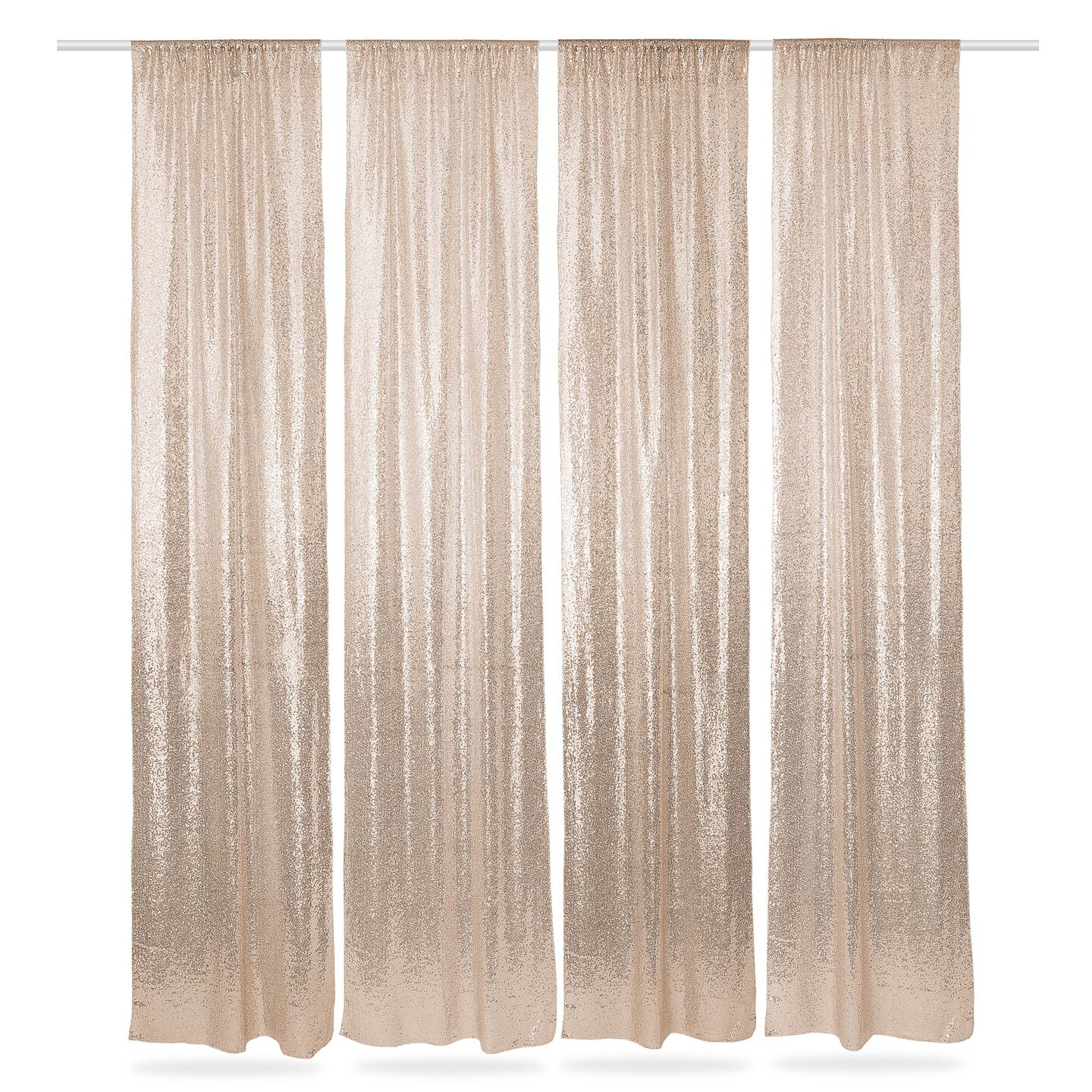Lann's Linens (Set of 4) Sequin Photography Backdrop Curtains - 2ft x 8ft Tall Glitter Background Panels for Wedding, Party or Photo Booth